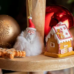 KAEMINGK Père Noël à suspendre (H8 cm) Doudou Blanc Discount
