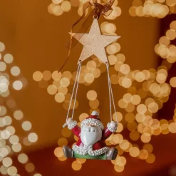 KAEMINGK Père Noël à suspendre (H13 cm) Volant Multicolore New