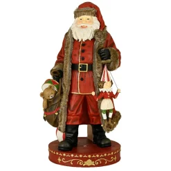 EMINZA Père Noël traditionnel Géant (H166 cm) Klaus et les cadeaux Rouge New