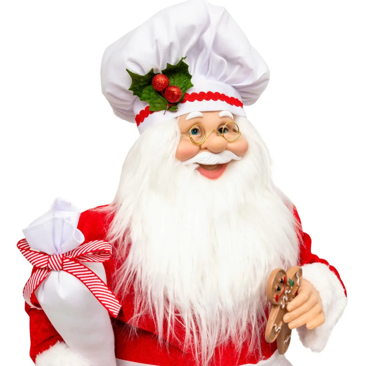 JJA Père Noël traditionnel (H60 cm) Gautier le cuisinier Rouge Discount