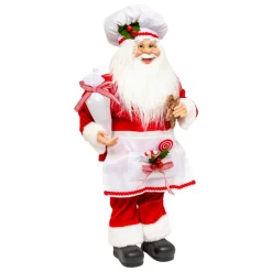 JJA Père Noël traditionnel (H60 cm) Gautier le cuisinier Rouge Discount