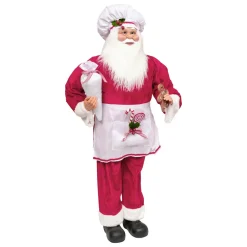 JJA Père Noël traditionnel (H120 cm) Gautier le cuisinier Rouge Sale