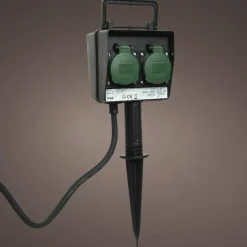 KAEMINGK Prise piquet de jardin programmable 2 pôles