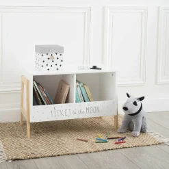 ATMOSPHERA Rangement enfant casier double (H40 cm) Ecriture Blanc