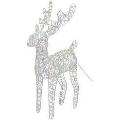 KOOPMAN Renne de Noël lumineux à piles (H37 cm) Gulliver Irisé et blanc chaud Transparent irisé Clearance