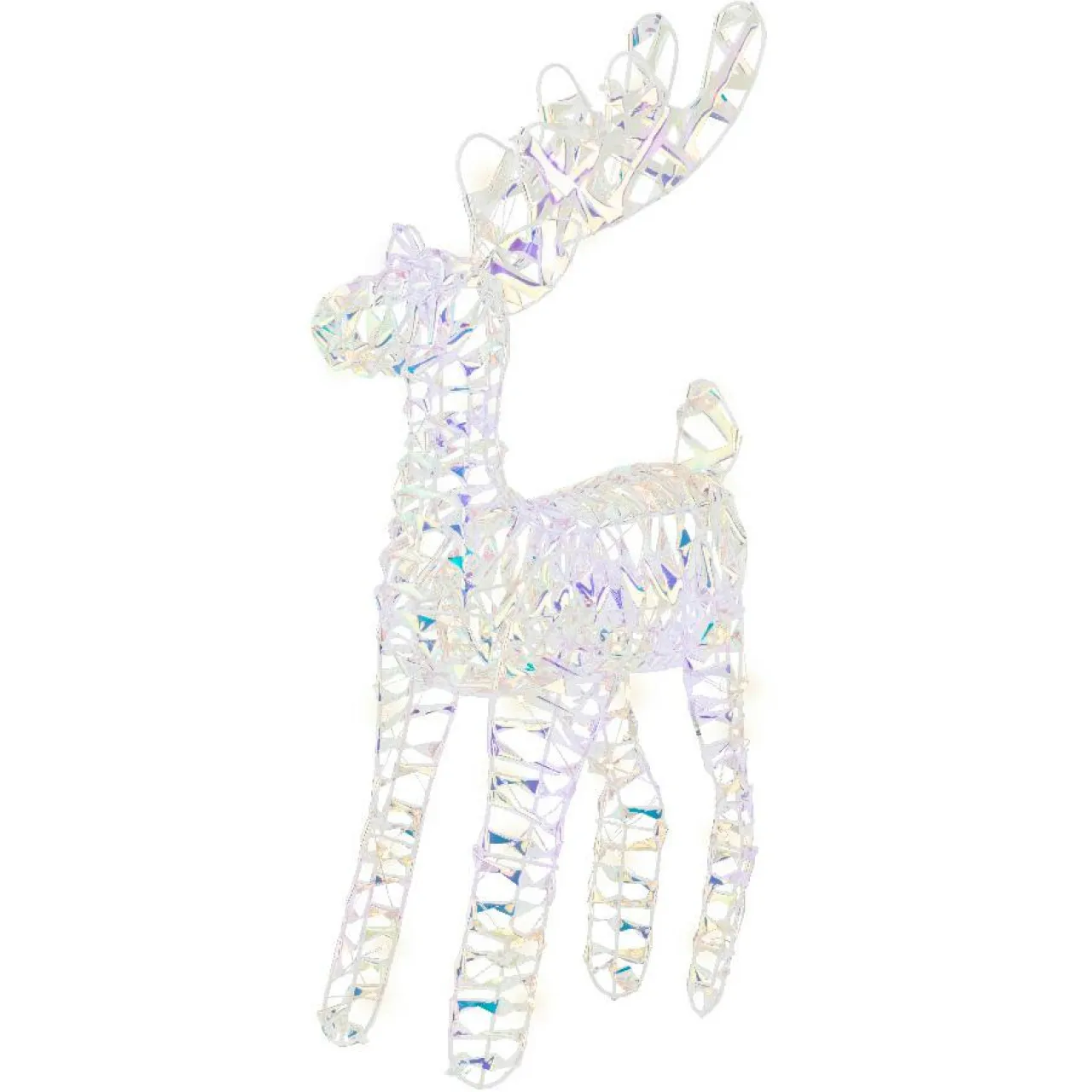 KAEMINGK Renne lumineux à piles 50 LED (H50 cm) Ice Blanc froid Blanc irisé Outlet