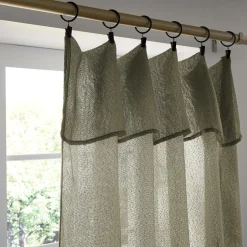 EMINZA Rideau ajustable bouclette (140 x max 300 cm) Eliott Vert kaki Clearance