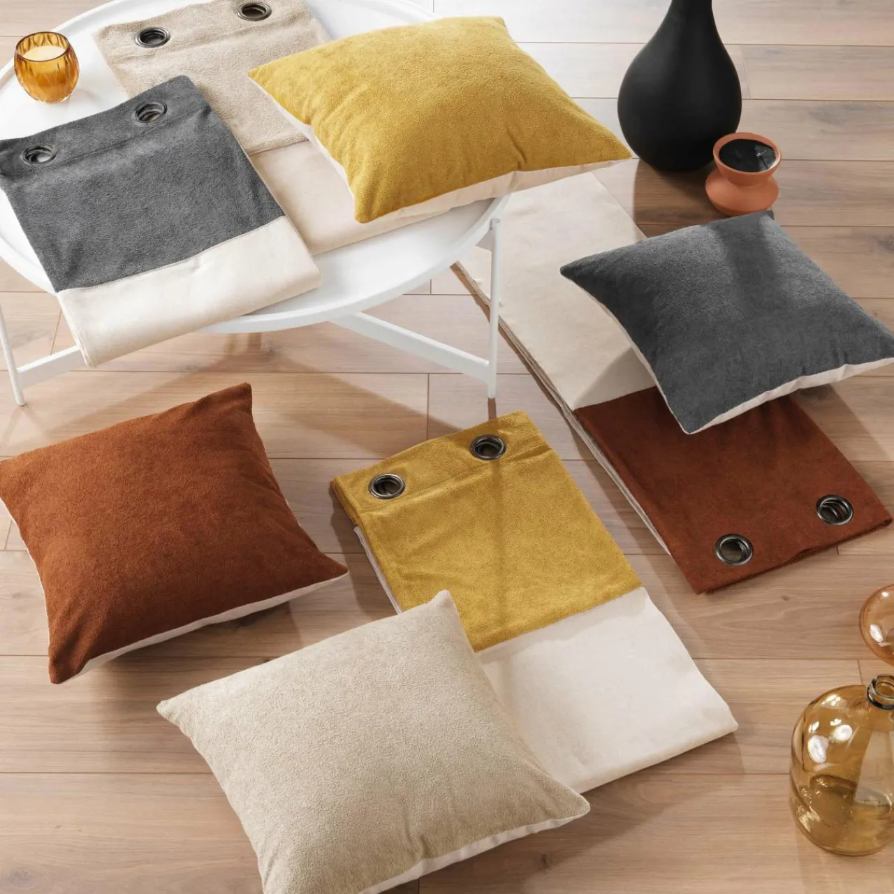 EMINZA Rideau bouclette (140 x 240 cm) Ava Beige Outlet