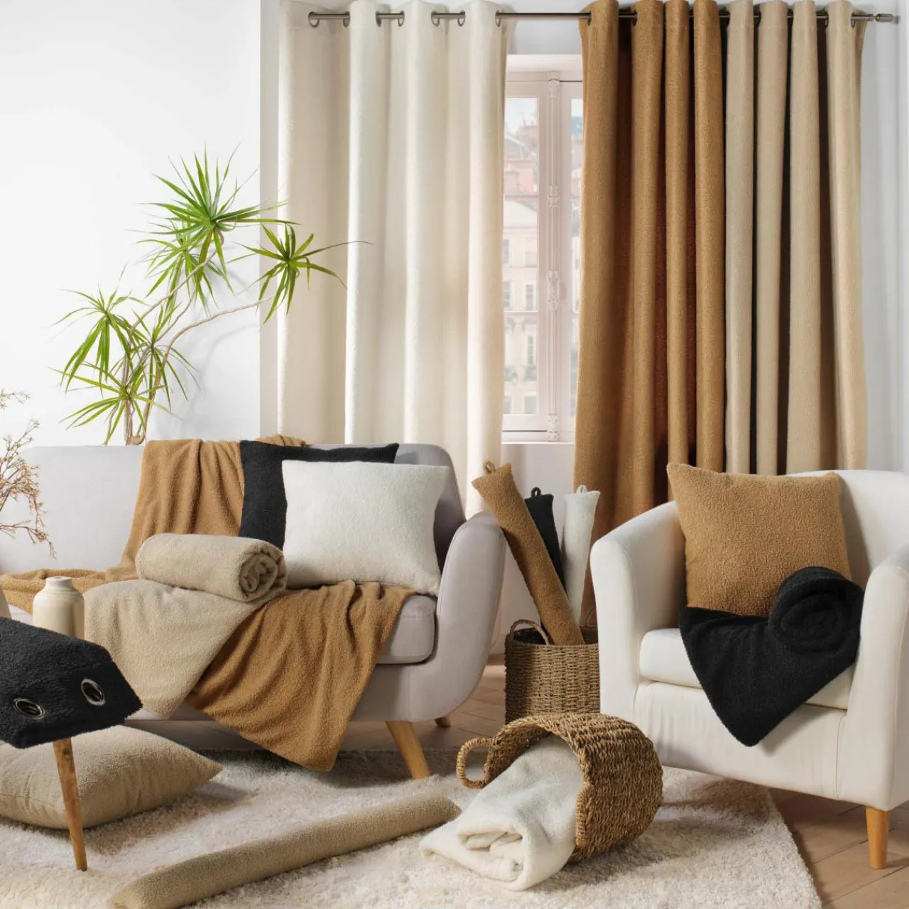 DOUCEUR D'INTERIEUR Rideau bouclette (140 x 240 cm) Wooly Camel Online