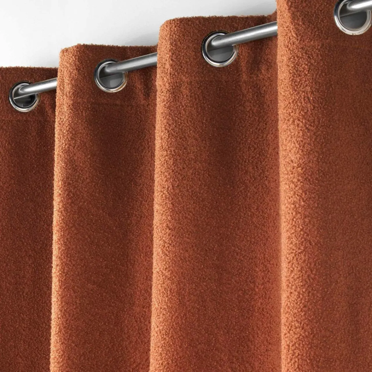 douceur d'intu017drieur Rideau bouclette (140 x 240 cm) Wooly Terracotta Hot