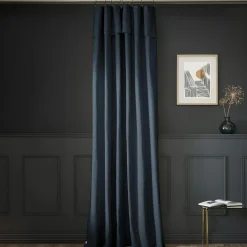 L'EFFET PAPILLON Rideau coton ajustable (140 x max 270 cm) Sixtine Bleu nuit Hot