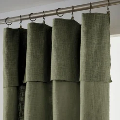 L'EFFET PAPILLON Rideau coton ajustable (140 x max 270 cm) Sixtine Vert romarin Best