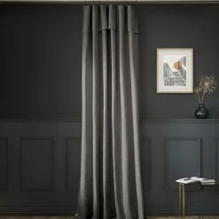 L'EFFET PAPILLON Rideau coton ajustable (140 x max 270 cm) Sixtine Gris ardoise Gris foncé Online