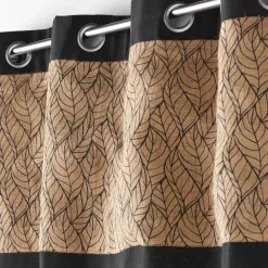 EMINZA Rideau coton et jute (140 x 280 cm) Nama Noir Sale