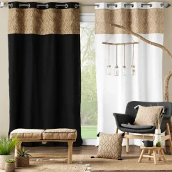 EMINZA Rideau coton et jute (140 x 280 cm) Nama Noir Sale