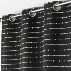 DOUCEUR D'INTERIEUR Rideau coton recyclé (140 x 240 cm) Linechic Noir