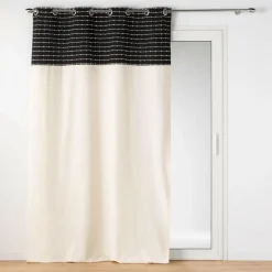 DOUCEUR D'INTERIEUR Rideau coton recyclé (140 x 240 cm) Linechic Noir