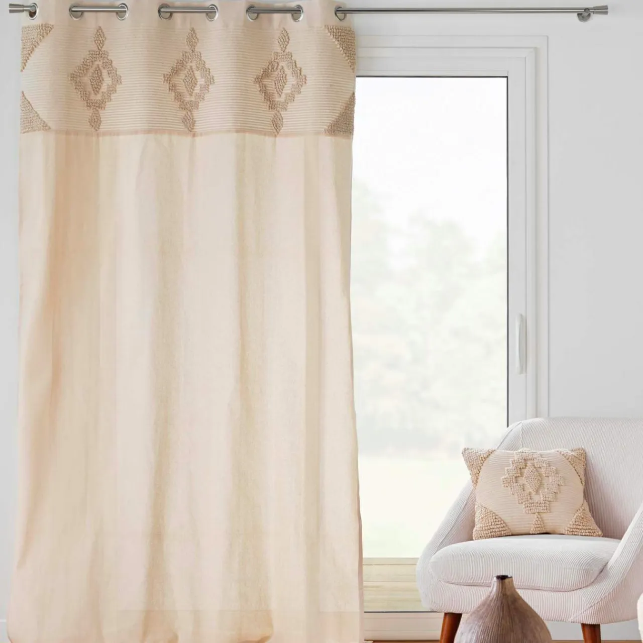 douceur d'intu017drieur Rideau coton tufté (140 x 240 cm) Kamary Beige Hot