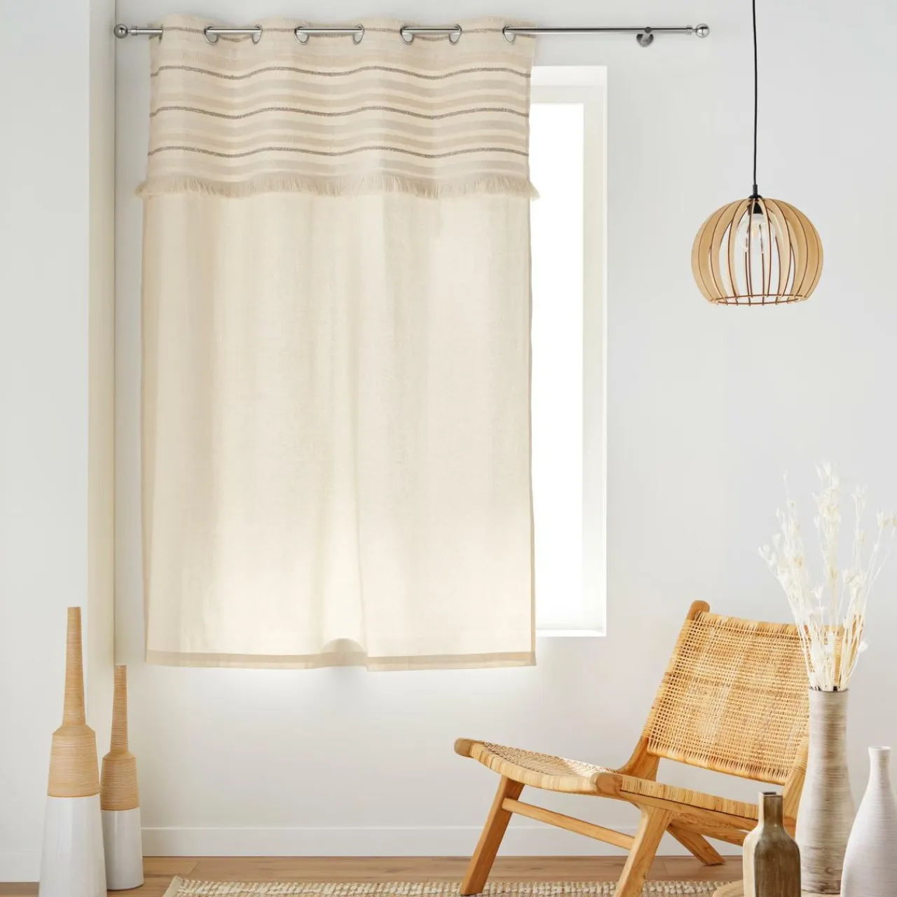 douceur d'intu017drieur Rideau coton (140 x 180 cm) Atlas Beige New