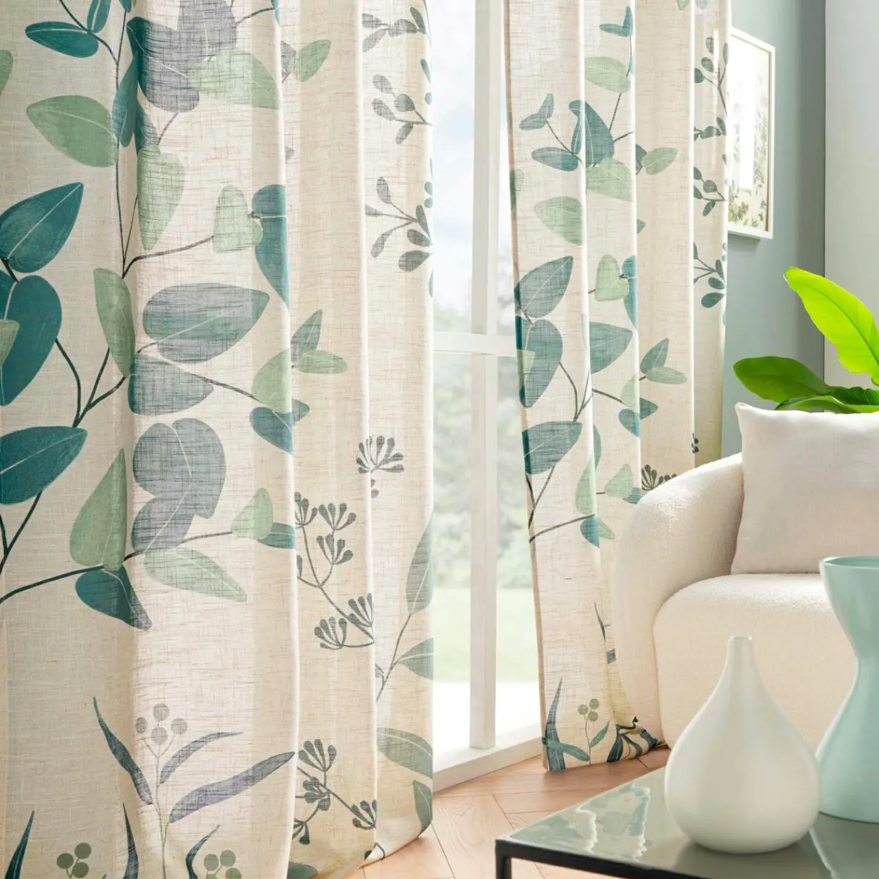 douceur d'intu017drieur Rideau coton (140 x 260 cm) Botanica Vert New