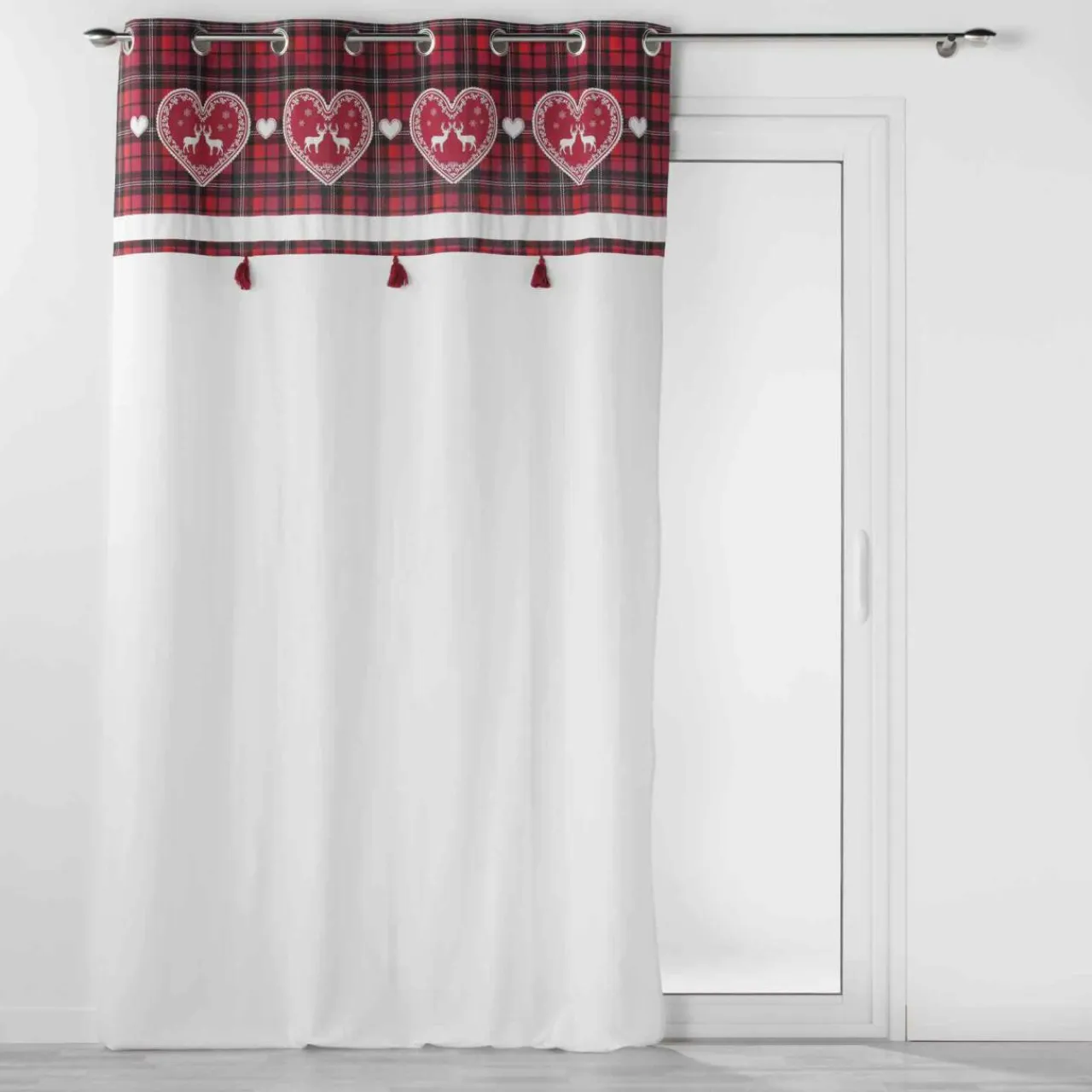 DOUCEUR D'INTERIEUR Rideau coton (140 x 240 cm) Heidi Rouge Discount