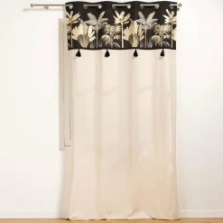 DOUCEUR D'INTERIEUR Rideau coton (140 x 240 cm) Karaba Noir Best