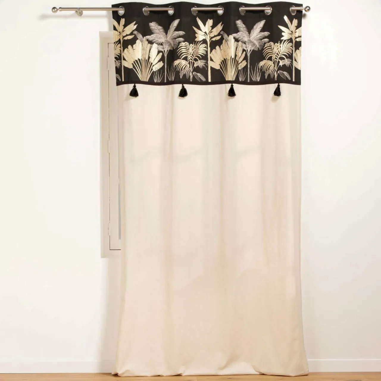 DOUCEUR D'INTERIEUR Rideau coton (140 x 240 cm) Karaba Noir Best