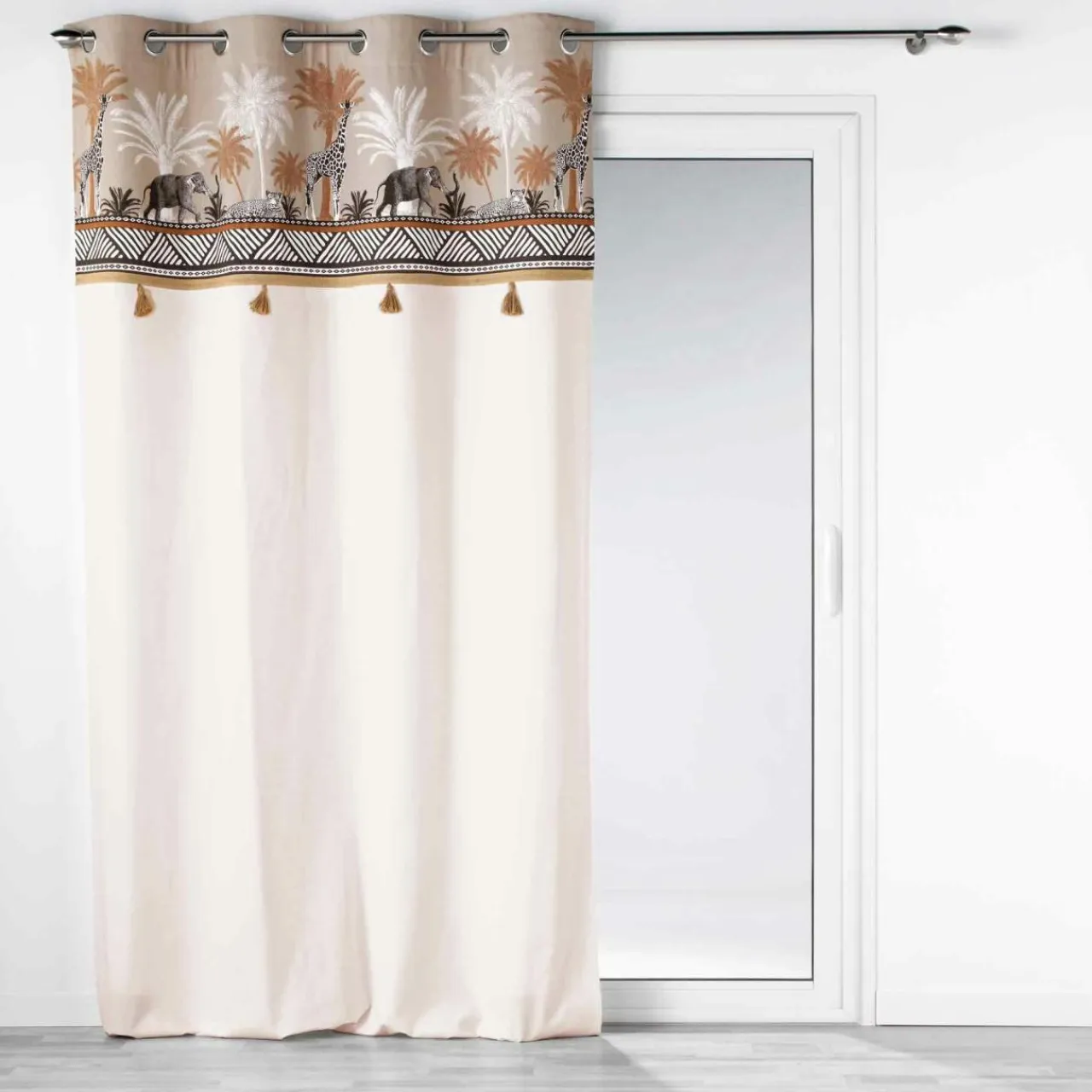 DOUCEUR D'INTERIEUR Rideau coton (140 x 240 cm) Kenya lodge Taupe Sale