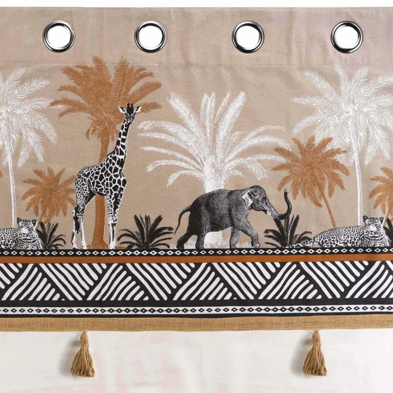 DOUCEUR D'INTERIEUR Rideau coton (140 x 240 cm) Kenya lodge Taupe Sale