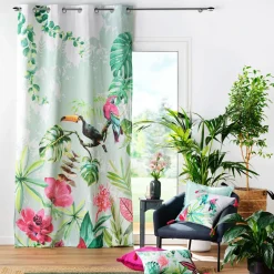 DOUCEUR D'INTERIEUR Rideau coton (140 x 260 cm) Louisiane Vert Sale