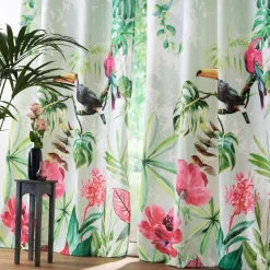 DOUCEUR D'INTERIEUR Rideau coton (140 x 260 cm) Louisiane Vert Sale
