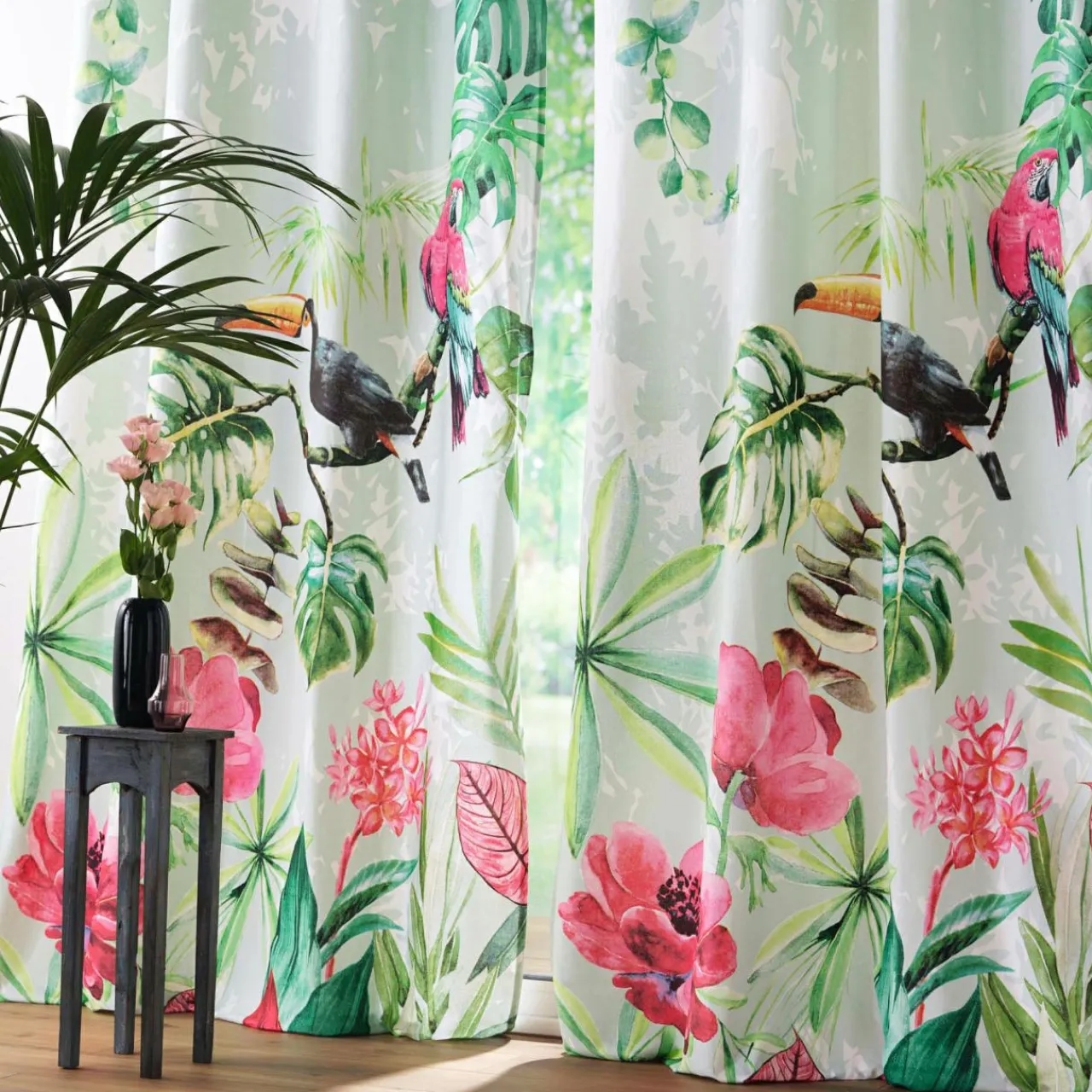DOUCEUR D'INTERIEUR Rideau coton (140 x 260 cm) Louisiane Vert Sale