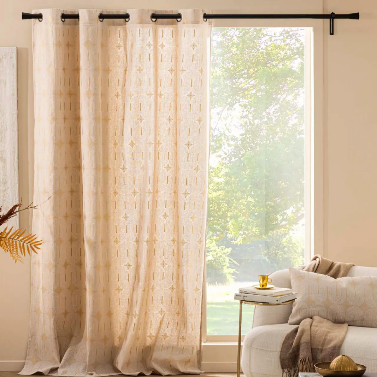 douceur d'intu017drieur Rideau coton (140 x 240 cm) Ondine Blanc Discount