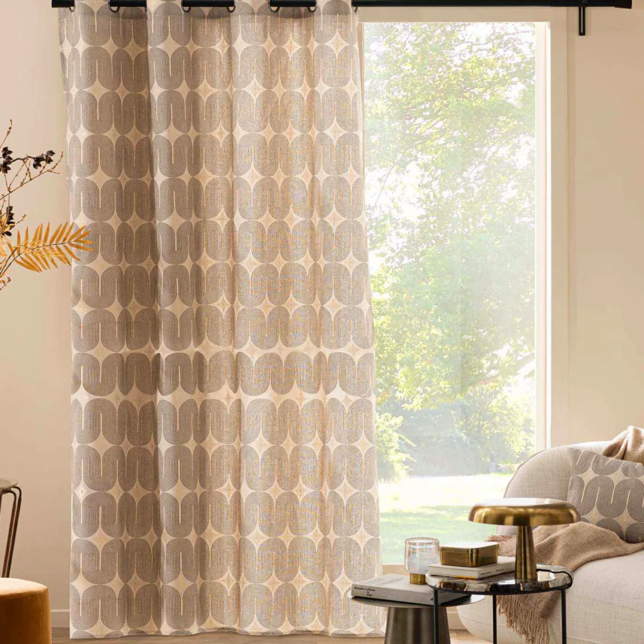 douceur d'intu017drieur Rideau coton (140 x 240 cm) Ondine Noir Clearance