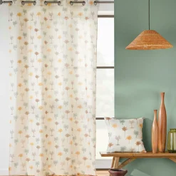 douceur d'intu017drieur Rideau coton (140 x 280 cm) Palmelia Beige