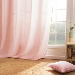EMINZA Rideau coton (140 x 260 cm) Pixel Rose poudré Outlet