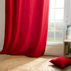 EMINZA Rideau coton (140 x 260 cm) Pixel Rouge New