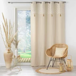 DOUCEUR D'INTERIEUR Rideau coton (140 x 240 cm) Rafina Beige Outlet