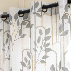 douceur d'intu017drieur Rideau coton (140 x 240 cm) Roseris Gris New