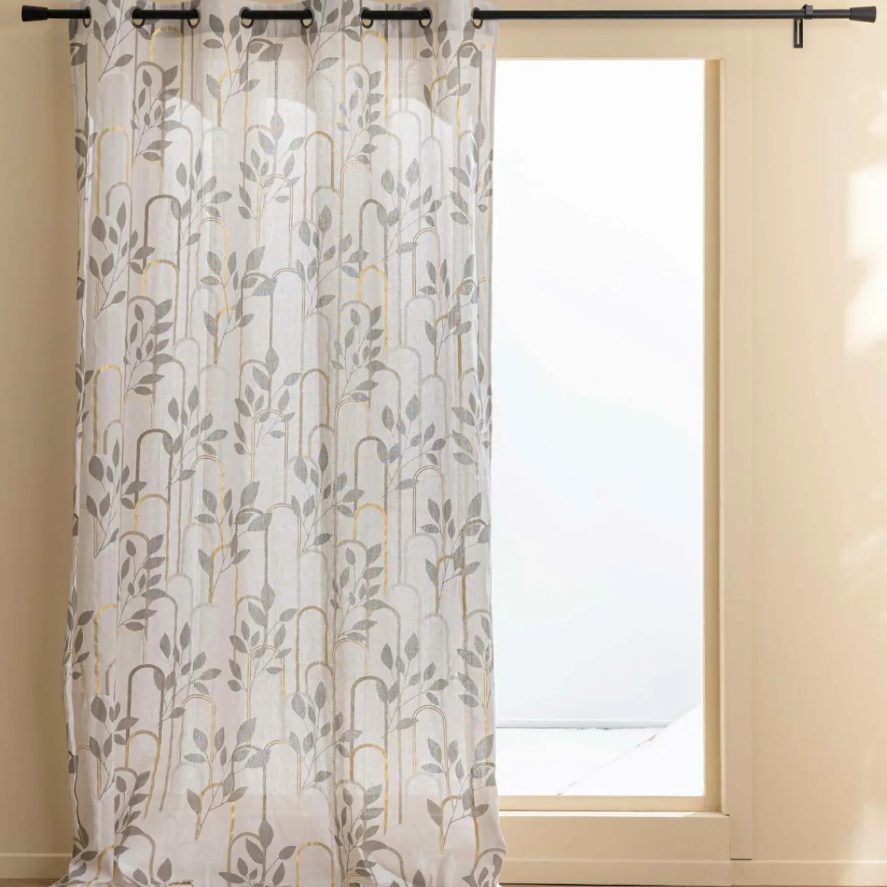 douceur d'intu017drieur Rideau coton (140 x 240 cm) Roseris Gris New