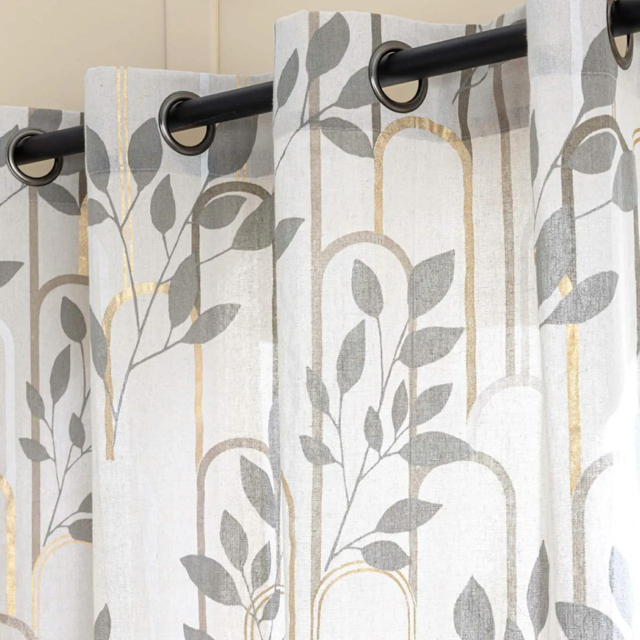 douceur d'intu017drieur Rideau coton (140 x 280 cm) Roseris Gris Online