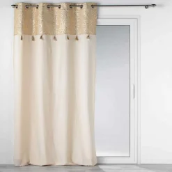 DOUCEUR D'INTERIEUR Rideau coton (140 x 240 cm) Solea Or Online