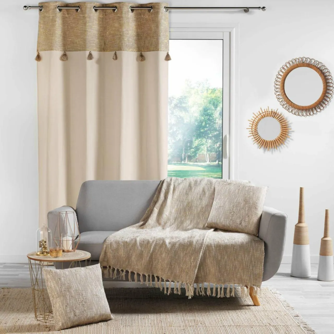 DOUCEUR D'INTERIEUR Rideau coton (140 x 240 cm) Sultan Ecru Best