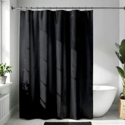TENDANCE Rideau de douche à anneaux (180 x 200 cm) Diamants Noir