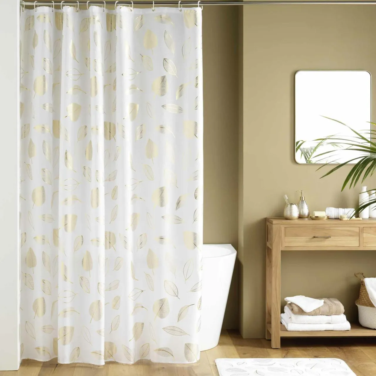 douceur d'intu017drieur Rideau de douche à anneaux (180 x 200 cm) Joya Blanc Online