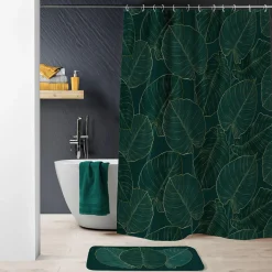 douceur d'intu017drieur Rideau de douche à anneaux (180 x 200 cm) Jade Vert Sale
