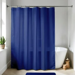 Rideau de douche à anneaux (180 x 200 cm) Uni Bleu roi Hot