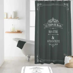 douceur d'intu017drieur Rideau de douche à anneaux (180 x 200 cm) Vintage Gris Hot