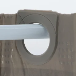 TENDANCE Rideau de douche avec œillets integrés (180 x 200 cm) Carrés Taupe Hot