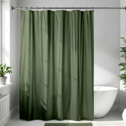 TENDANCE Rideau de douche en microfibre (180 x 200 cm) Gauffré Vert kaki Best